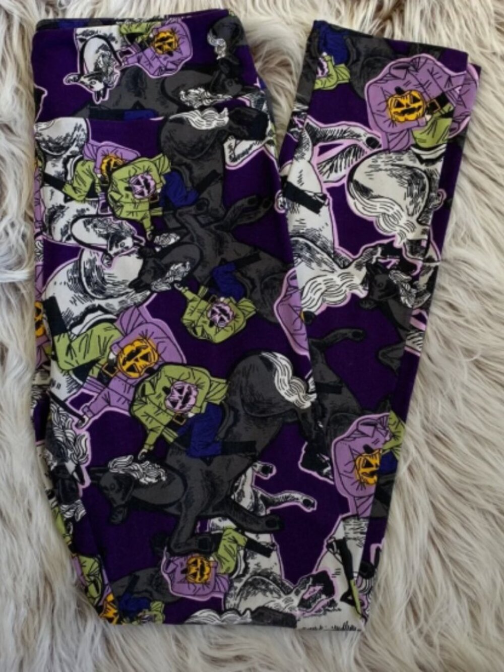 🎃 LulaRoe Headless Horseman Halloween Leggings | One Size 👻🧡💜